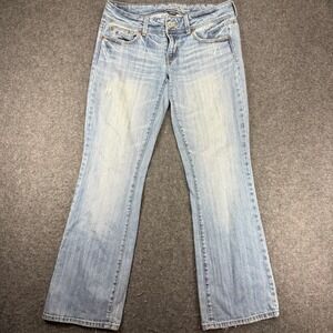 American Eagle Jeans Womens Size 6 Short Slim Boot Stretch Light Wash Denim Y2K